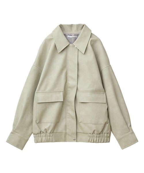 ELENCARE DUE（エレンカーレデュエ）の「・ELENCARE DUE 合皮ステンカラーブルゾン（ブルゾン・レディース・ブラック/ブラウン/アイボリー・FREE）」の2枚目の写真