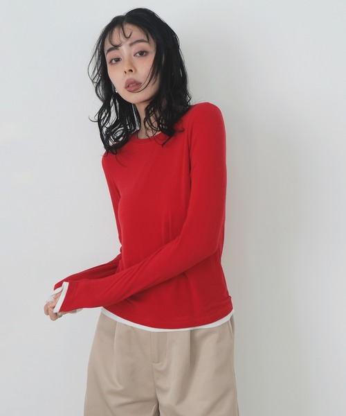 セール】クルーネックシアーカットプルオーバー（Tシャツ