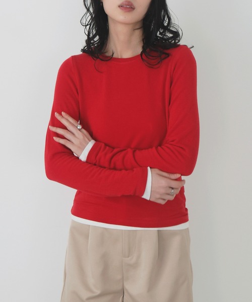 セール】クルーネックシアーカットプルオーバー（Tシャツ