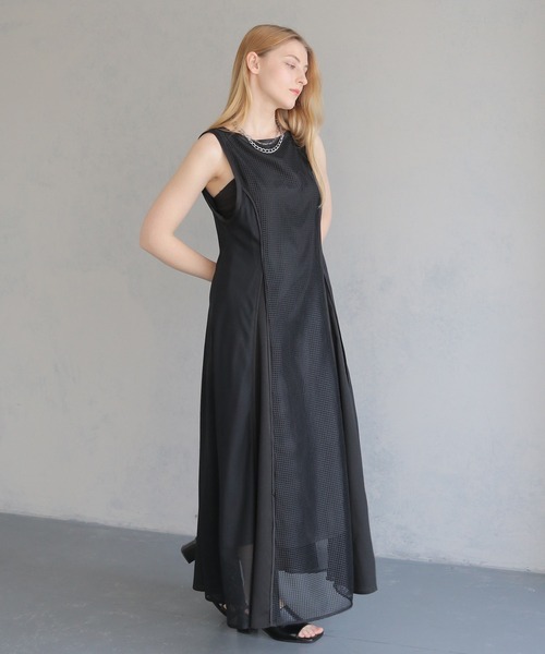 ★新春福袋2025★ セール】【&g'aime】MIXメッシュワンピース MIX mesh dress ワンピース