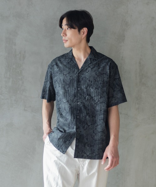 AMERICAN RAG CIE（アメリカンラグシー）の「for BAYFLOW ペイズリーハーフスリーブシャツ（シャツ/ブラウス・メンズ・レッド/ブラック・L/M）」の8枚目の写真