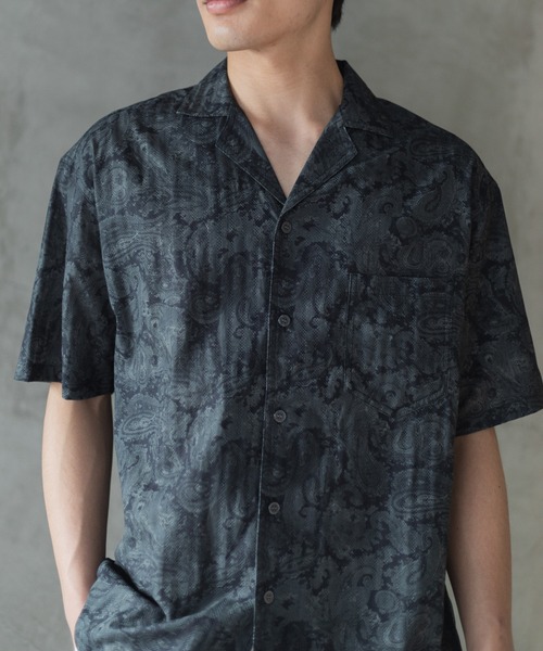 AMERICAN RAG CIE（アメリカンラグシー）の「for BAYFLOW ペイズリーハーフスリーブシャツ（シャツ/ブラウス・メンズ・レッド/ブラック・L/M）」の9枚目の写真