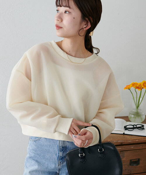 セール】【WEB限定】前後2WAYシアーカーディガン（カーディガン/ボレロ