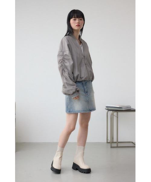 AZUL by moussy（アズールバイマウジー）の「AZUL DENIM ラップミニスカート（デニムスカート・レディース・ライトブルー・SMALL/MEDIUM）」の4枚目の写真