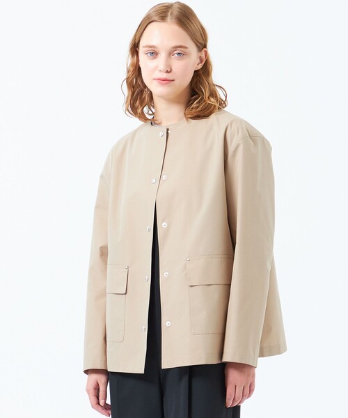 セール】レインウェザークロスノーカラーミドルジャケット（ノー