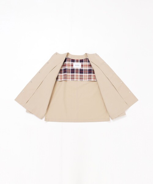 セール】レインウェザークロスノーカラーミドルジャケット（ノーカラー