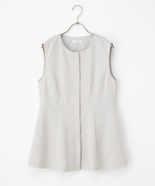 Honeys(ハニーズ)の「【ストレッチ・ウォッシャブル・イージーケア・接触冷感】ペプラムジレ(ベスト・レディース・グレイッシュベージュ/ブラック/ネイビー・L/LL/M/S/3L)」の17枚目の写真