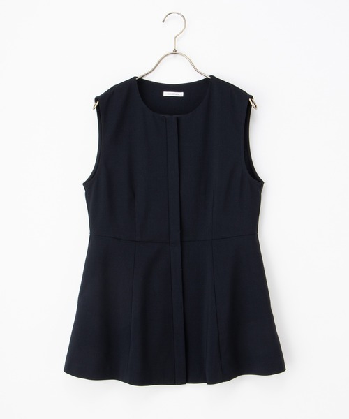 Honeys(ハニーズ)の「【ストレッチ・ウォッシャブル・イージーケア・接触冷感】ペプラムジレ(ベスト・レディース・グレイッシュベージュ/ブラック/ネイビー・L/LL/M/S/3L)」の21枚目の写真