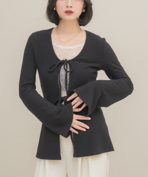 NEUNA（ヌナ）の「ワッフルベルスリーブトップス（Tシャツ/カットソー・レディース・ブラック/アイボリー・FREE）」の21枚目の写真