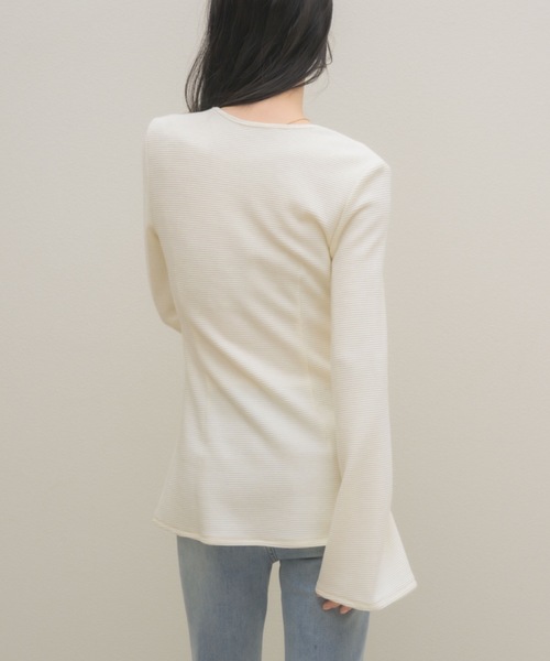 NEUNA（ヌナ）の「ワッフルベルスリーブトップス（Tシャツ/カットソー・レディース・ブラック/アイボリー・FREE）」の16枚目の写真