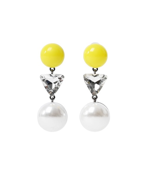 Narcissus（ナルシス）の「レトロパールピアス　3連ピアス　パール　ビジュー　オケージョン　パーティー（ピアス（両耳用）・レディース・ブラック/イエロー・FREE）」の6枚目の写真