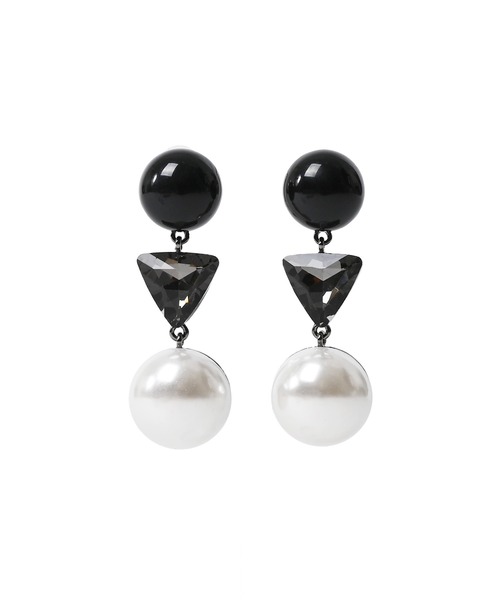 Narcissus（ナルシス）の「レトロパールピアス　3連ピアス　パール　ビジュー　オケージョン　パーティー（ピアス（両耳用）・レディース・ブラック/イエロー・FREE）」の10枚目の写真