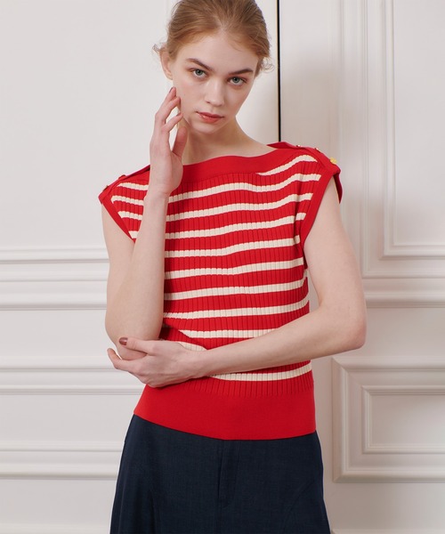 allureville(アルアバイル)の「【LOULOU WILLOUGHBY】プレーティングリブプルオーバー(ニット/セーター・レディース・オフホワイト/ブラック系その他/レッド系その他/ネイビー・2)」の4枚目の写真