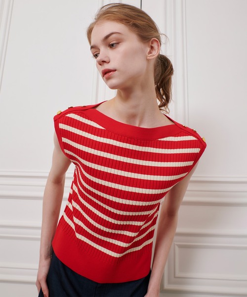 allureville(アルアバイル)の「【LOULOU WILLOUGHBY】プレーティングリブプルオーバー(ニット/セーター・レディース・オフホワイト/ブラック系その他/レッド系その他/ネイビー・2)」の5枚目の写真