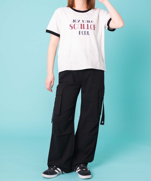 WOND(ウォンド)の「WOND/ベルト付きワイドカーゴパンツ(カーゴパンツ・レディース・ブラック/カーキ・FREE)」の8枚目の写真