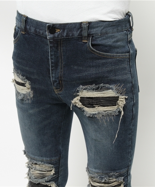 DANKE SCHON（ダンケシェーン）の「DankeSchon/ダンケシェーン/Bellows Biker Pants （デニムパンツ・メンズ・インディゴブルー/ブラック/ブラック系その他/グレー/ホワイト・LARGE/MEDIUM/SMALL/X-LARGE）」の12枚目の写真