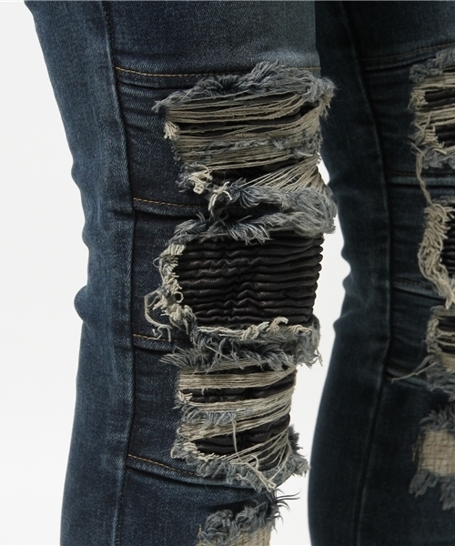 DANKE SCHON（ダンケシェーン）の「DankeSchon/ダンケシェーン/Bellows Biker Pants （デニムパンツ・メンズ・インディゴブルー/ブラック/ブラック系その他/グレー/ホワイト・LARGE/MEDIUM/SMALL/X-LARGE）」の9枚目の写真