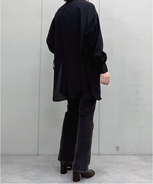 &soiree(アンドソワレ)の「【&soiree】サイドリボンツイルブラウス(CP)(シャツ/ブラウス・レディース・ブラック/ベージュ・M)」の7枚目の写真