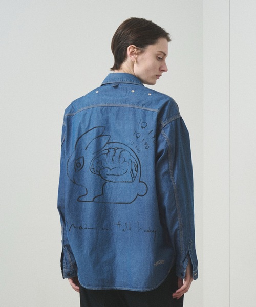TROVE（トローヴ）の「TROVE x SHINSUKE KAWAHARA / WORK SHIRT（シャツ/ブラウス・メンズ・ネイビー/ホワイト・ONE SIZE）」の14枚目の写真