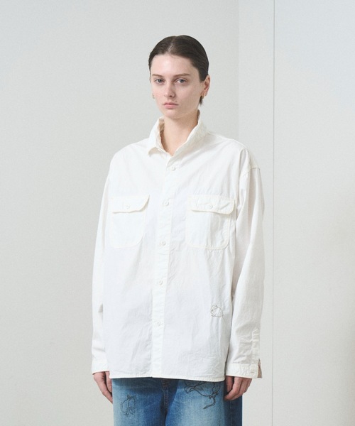 TROVE（トローヴ）の「TROVE x SHINSUKE KAWAHARA / WORK SHIRT（シャツ/ブラウス・メンズ・ネイビー/ホワイト・ONE SIZE）」の5枚目の写真