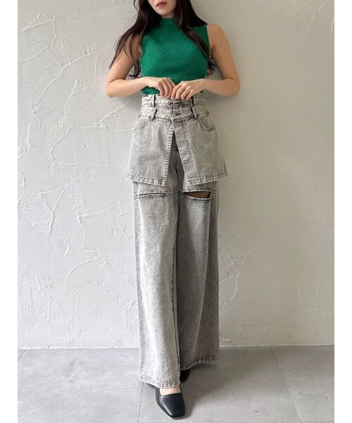 dazzlin(ダズリン)の「コンパクトノースリラメニットトップス(ニット/セーター・レディース・ブルー/チャコールグレー/オフホワイト/オレンジ/グリーン・FREE)」の17枚目の写真