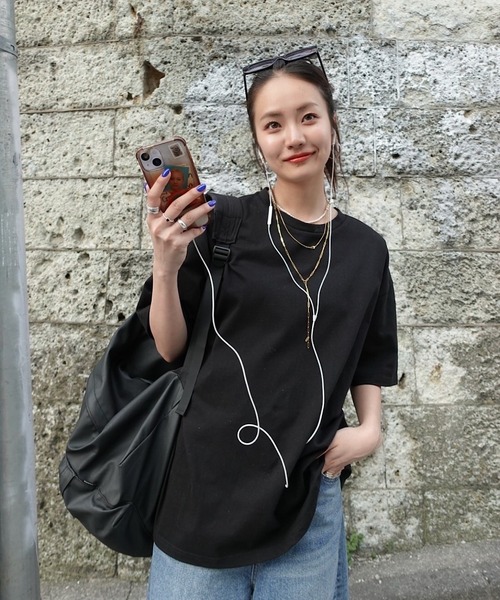 TEEN BOOP（ティーンブープ）の「エンブロイダリービッグTee（Tシャツ/カットソー・レディース・ブラック/ホワイト/ライトグレー・FREE）」の3枚目の写真