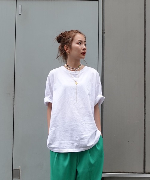 TEEN BOOP（ティーンブープ）の「エンブロイダリービッグTee（Tシャツ/カットソー・レディース・ブラック/ホワイト/ライトグレー・FREE）」の4枚目の写真
