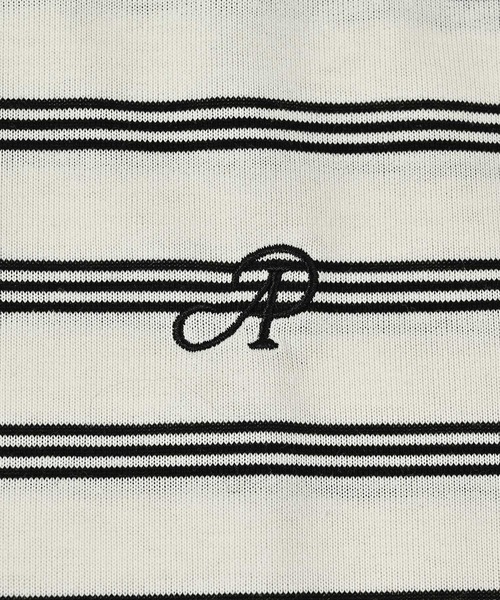 ADAM PATEK(アダムパテック)の「【ADAMPATEK/アダムパテック】rounded border long sleeveT/プリント入りラウンドボーダーロングスリーブT(Tシャツ/カットソー・レディース・ブラック/ホワイト・1/2)」の5枚目の写真