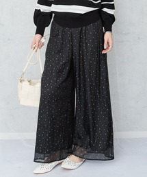 JETSET SOLO PLUS （ジェットセットソロプラス）の「【FONT LAB】箔ドットオーガンジーワイドパンツ（その他パンツ）」