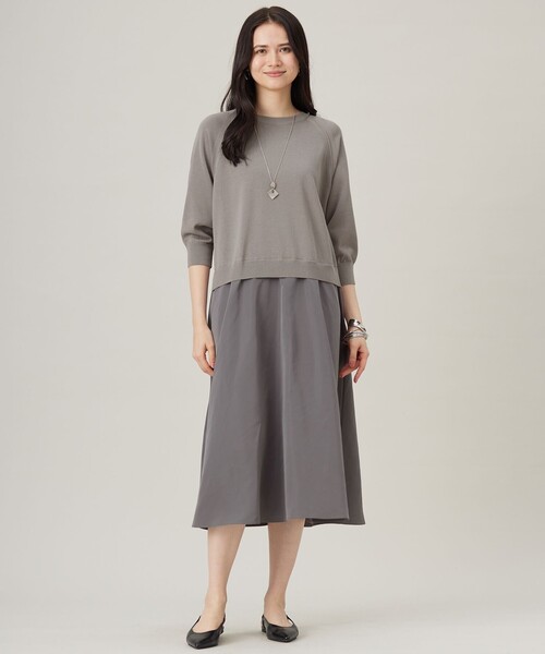 自由区(ジユウク)の「タフタコンビ ワンピース(ワンピース・レディース・ブラック系/ライトグレー系・44)」の2枚目の写真