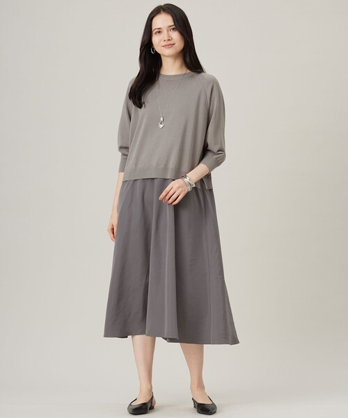 自由区(ジユウク)の「タフタコンビ ワンピース(ワンピース・レディース・ブラック系/ライトグレー系・44)」の6枚目の写真