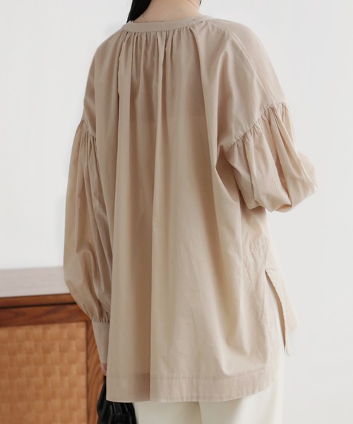 くるみボタンバルーンスリーブブラウス（シャツ/ブラウス