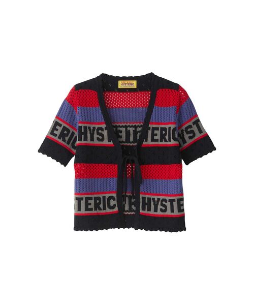 HYSTERIC GLAMOUR（ヒステリックグラマー）の「LOGOボーダー カーディガン（カーディガン/ボレロ・レディース・ブラック/マルチ・FREE）」の2枚目の写真