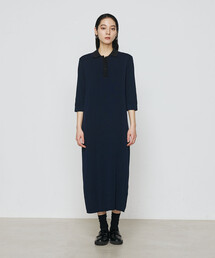 ポロ襟 ニットドレス