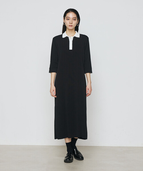 COMME CA（コムサ）の「ポロ襟 ニットドレス（ニット/セーター・レディース・ネイビー/ブラック・9号）」の3枚目の写真