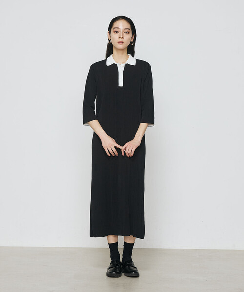 COMME CA（コムサ）の「ポロ襟 ニットドレス（ニット/セーター・レディース・ネイビー/ブラック・9号）」の4枚目の写真