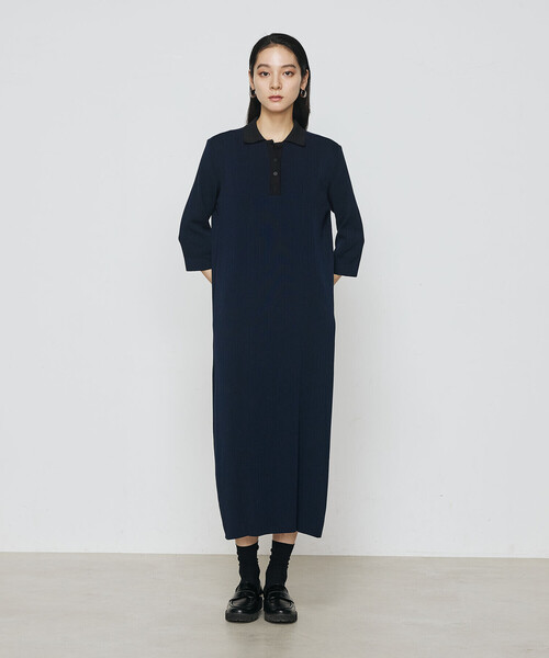 COMME CA（コムサ）の「ポロ襟 ニットドレス（ニット/セーター・レディース・ネイビー/ブラック・9号）」の6枚目の写真