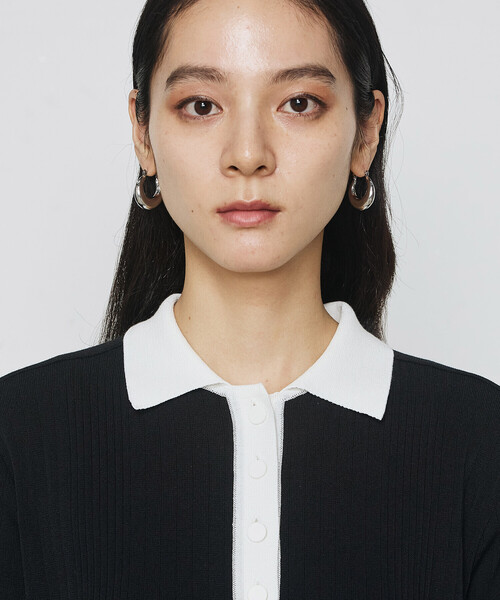 COMME CA（コムサ）の「ポロ襟 ニットドレス（ニット/セーター・レディース・ネイビー/ブラック・9号）」の11枚目の写真