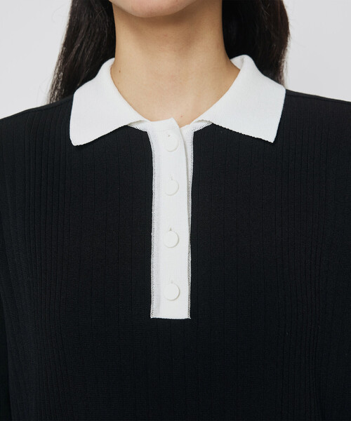COMME CA（コムサ）の「ポロ襟 ニットドレス（ニット/セーター・レディース・ネイビー/ブラック・9号）」の12枚目の写真