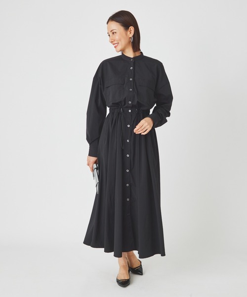 ever closet(エバークローゼット)の「レディス 撥水 シャツワンピース(シャツワンピース・レディース・ブラック/カーキ・FREE)」の2枚目の写真