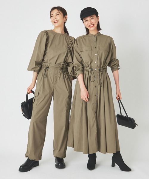 ever closet(エバークローゼット)の「レディス 撥水 シャツワンピース(シャツワンピース・レディース・ブラック/カーキ・FREE)」の5枚目の写真