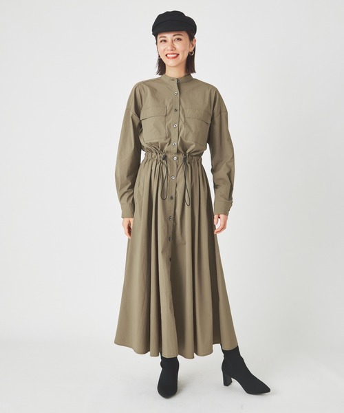 ever closet(エバークローゼット)の「レディス 撥水 シャツワンピース(シャツワンピース・レディース・ブラック/カーキ・FREE)」の12枚目の写真