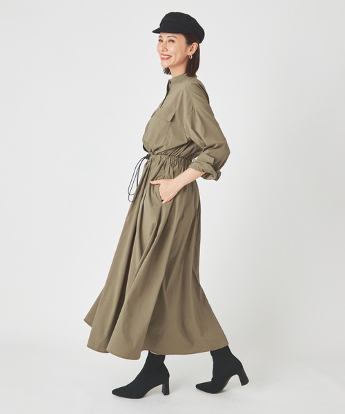 ever closet(エバークローゼット)の「レディス 撥水 シャツワンピース(シャツワンピース・レディース・ブラック/カーキ・FREE)」の13枚目の写真