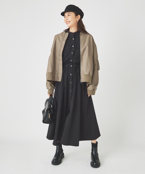 ever closet(エバークローゼット)の「レディス 撥水 シャツワンピース(シャツワンピース・レディース・ブラック/カーキ・FREE)」の17枚目の写真