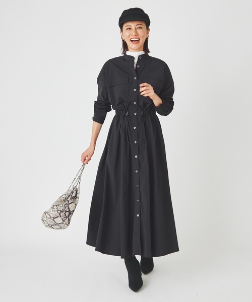 ever closet(エバークローゼット)の「レディス 撥水 シャツワンピース(シャツワンピース・レディース・ブラック/カーキ・FREE)」の18枚目の写真