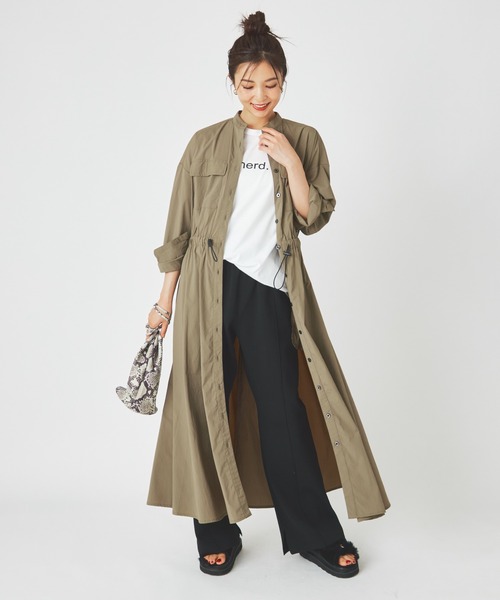 ever closet(エバークローゼット)の「レディス 撥水 シャツワンピース(シャツワンピース・レディース・ブラック/カーキ・FREE)」の19枚目の写真