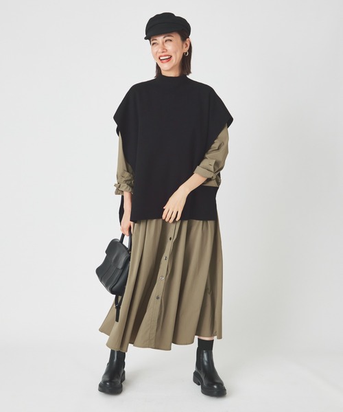 ever closet(エバークローゼット)の「レディス 撥水 シャツワンピース(シャツワンピース・レディース・ブラック/カーキ・FREE)」の20枚目の写真