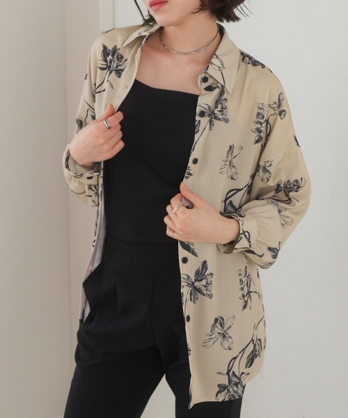 Bou Jeloud(ブージュルード)の「アソート柄ブラウス(シャツ/ブラウス・レディース・ベージュ/ブルー/ブラック・FREE)」の6枚目の写真