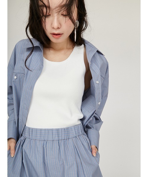 emmi（エミ）の「リブニットタンクトップ（タンクトップ・レディース・ミント/キャメル/ダークブラウン/オフホワイト・FREE）」の5枚目の写真