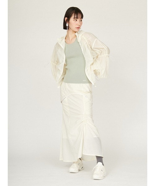 emmi（エミ）の「リブニットタンクトップ（タンクトップ・レディース・ミント/キャメル/ダークブラウン/オフホワイト・FREE）」の7枚目の写真